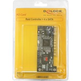 DeLOCK Controller SATA, 4 port w/ Raid, Controlador 4 port w/ Raid, 32-Bit PCI 2.2, Lite Retail