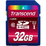 Transcend 32GB SDHC CL 10 UHS-1 MLC Clase 10, Tarjeta de memoria azul, 32 GB, SDHC, Clase 10, MLC, 90 MB/s, Class 1 (U1)