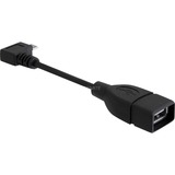 DeLOCK 83104 cable USB 0,11 m USB 2.0 Micro-USB B USB A Negro, Adaptador negro, 0,11 m, Micro-USB B, USB A, USB 2.0, Macho/Hembra, Negro