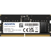 ADATA AD5S48008G-S módulo de memoria 8 GB 1 x 8 GB DDR5 4800 MHz ECC, Memoria RAM negro, 8 GB, 1 x 8 GB, DDR5, 4800 MHz, 262-pin SO-DIMM