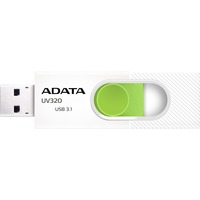 ADATA UV320 unidad flash USB 32 GB USB tipo A 3.2 Gen 1 (3.1 Gen 1) Verde, Blanco, Lápiz USB blanco/Verde, 32 GB, USB tipo A, 3.2 Gen 1 (3.1 Gen 1), Deslizar, 7,9 g, Verde, Blanco