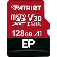 Patriot PEF128GEP31MCX memoria flash 128 GB MicroSDXC Clase 10, Tarjeta de memoria negro/Rojo, 128 GB, MicroSDXC, Clase 10, 100 MB/s, 80 MB/s, Class 3 (U3)