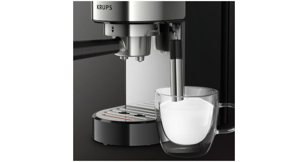 Krups Virtuoso XP442C11 cafetera eléctrica Semi-automática Máquina  espresso, Cafetera espresso acero fino/Negro, Máquina espresso, De café  molido, Negro, Acero inoxidable