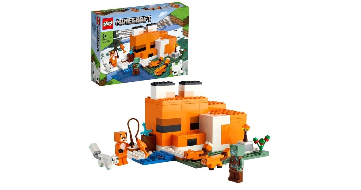 Lego Minecraft 21178 El Refugio Zorro Juguete de Construccion para Ninos Juegos de construccion Juguete de Construccion para Ninos Juego de construccion 8 ano s Plastico 193 pieza s 407 g