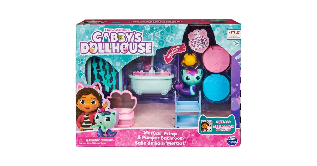 Spin Master LA CASA DE MUÑECAS DE GABBY - EL BAÑO DE SIREGATA DE GABBY ...