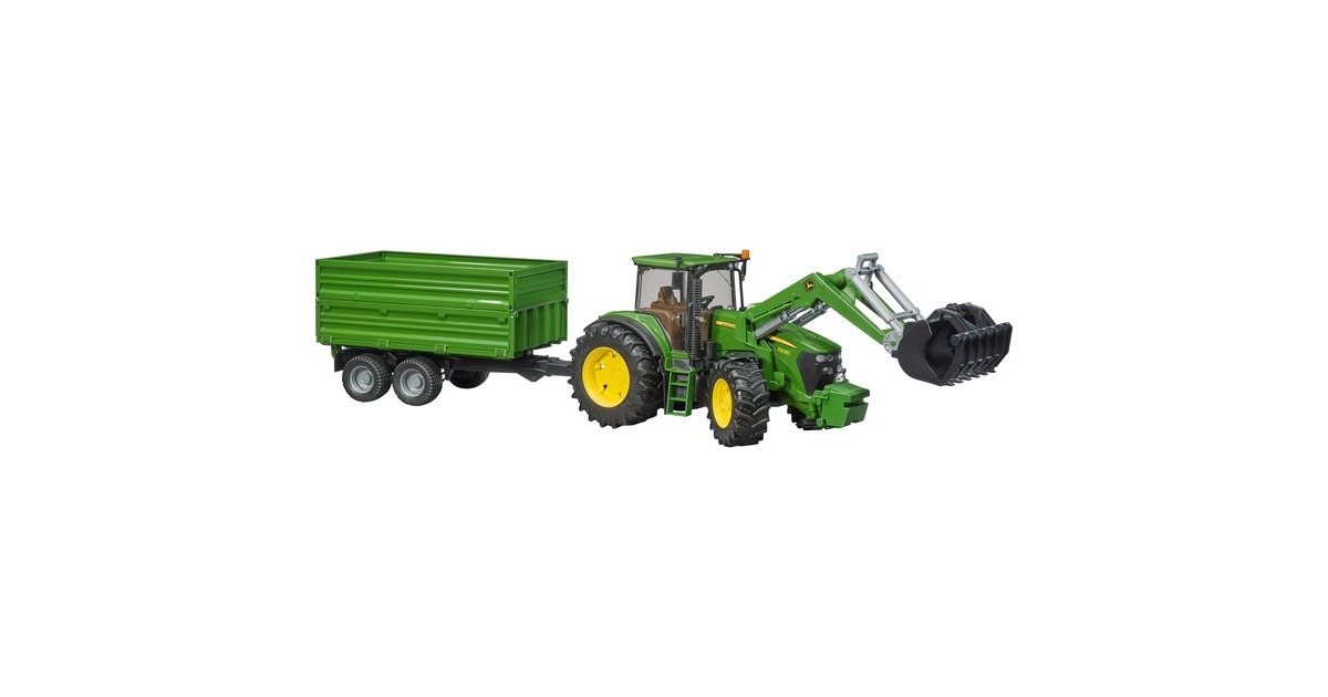 Bruder John Deere 7930 With Frontloader And Trailer Vehiculo De
