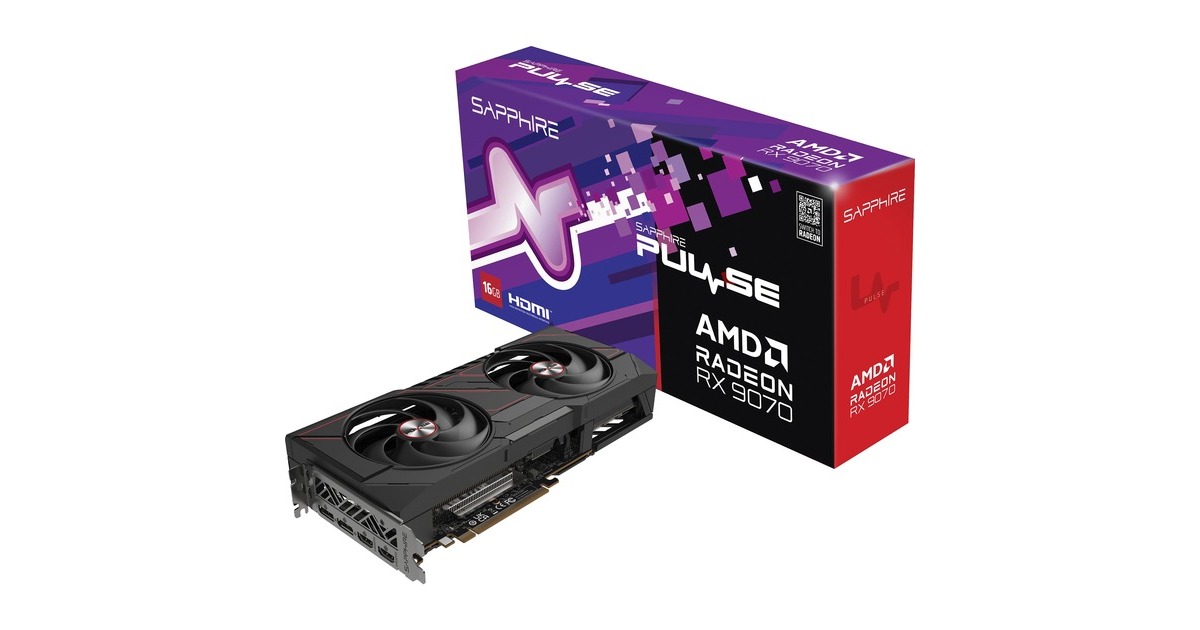 SAPPHIRE Radeon RX 9070 Pulse, Tarjeta gráfica negro