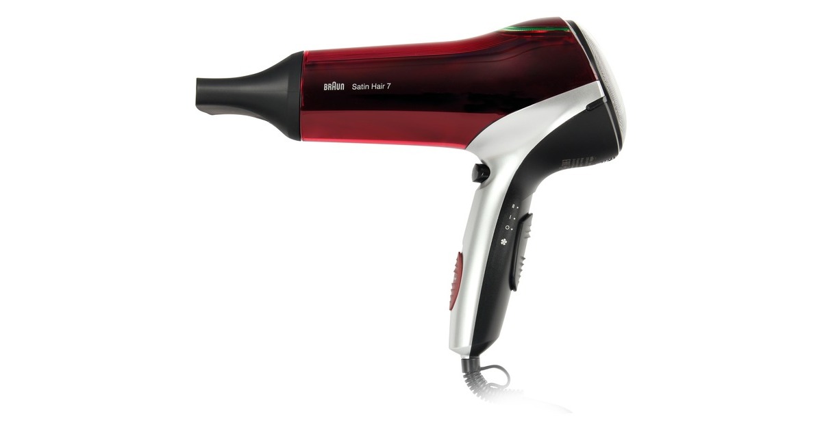 Braun Satin Hair 7 Colour HD770 Secador de pelo rojo Plateado