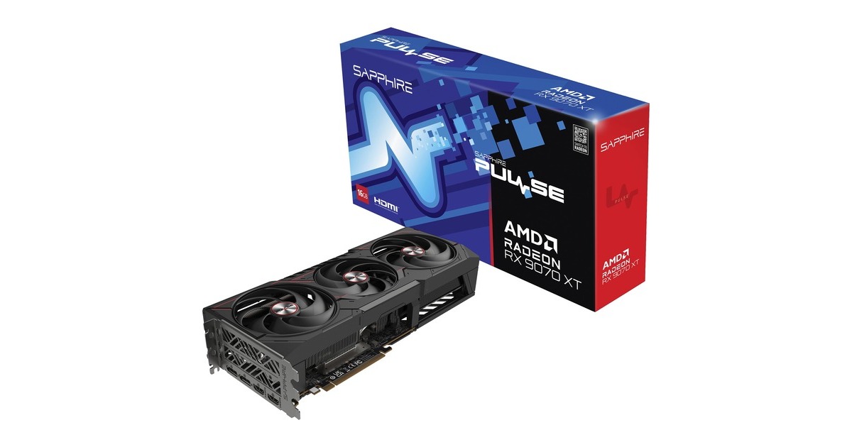 SAPPHIRE Radeon RX 9070 XT Pulse, Tarjeta gráfica negro