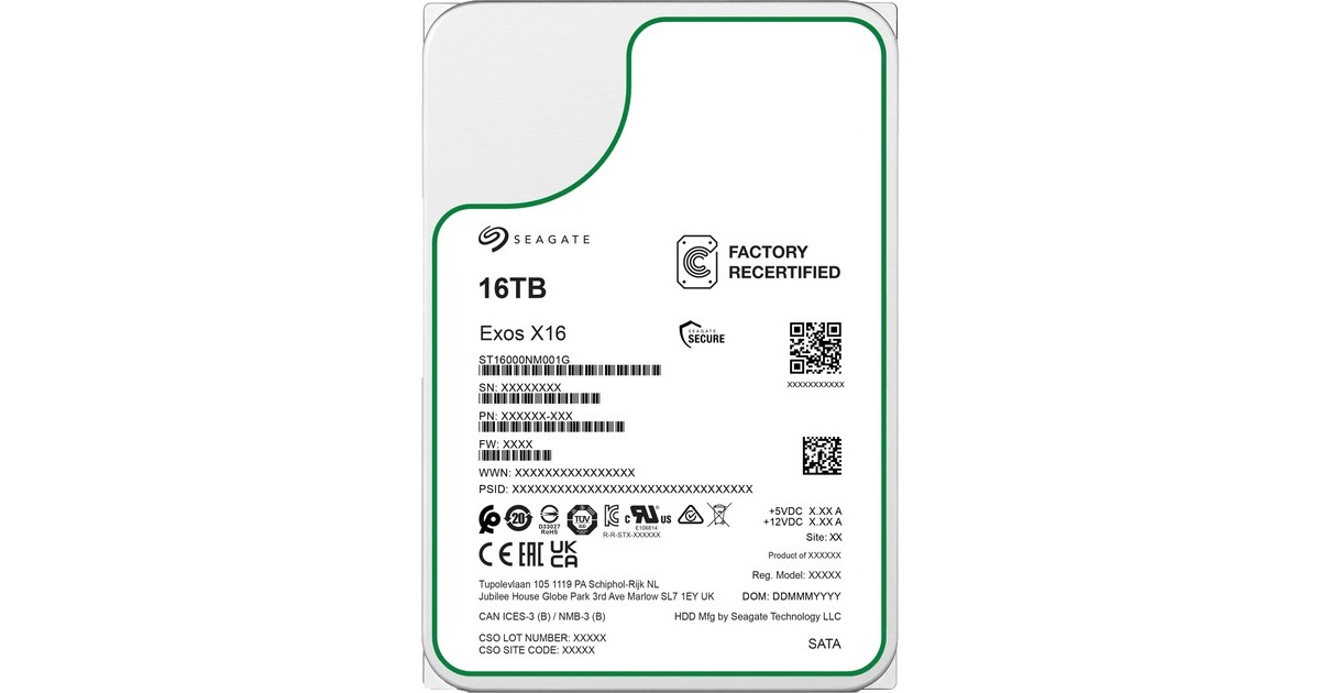 Seagate Exos X16 16 TB Reacondicionado, Unidad de disco duro