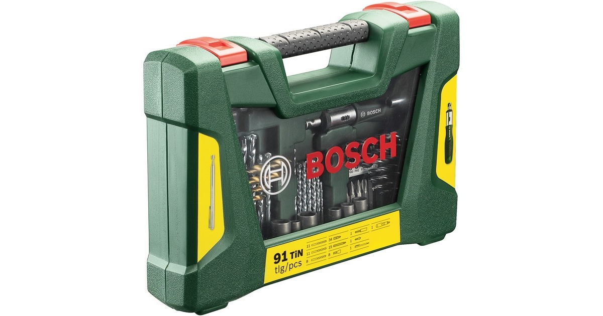 BOSCH 2607017195 Maletín V-Line puntas y brocas TiN 91 pzas dinamométrico