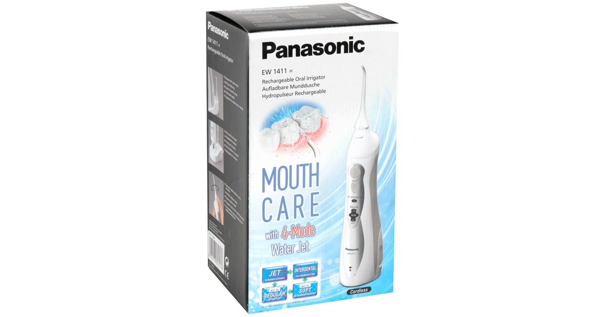 Panasonic EW1411 irrigador oral 0 13 L Limpieza bucal blanco Plateado Corriente alterna 100 240 V 50 60 Hz 60 min 59 mm 75 mm