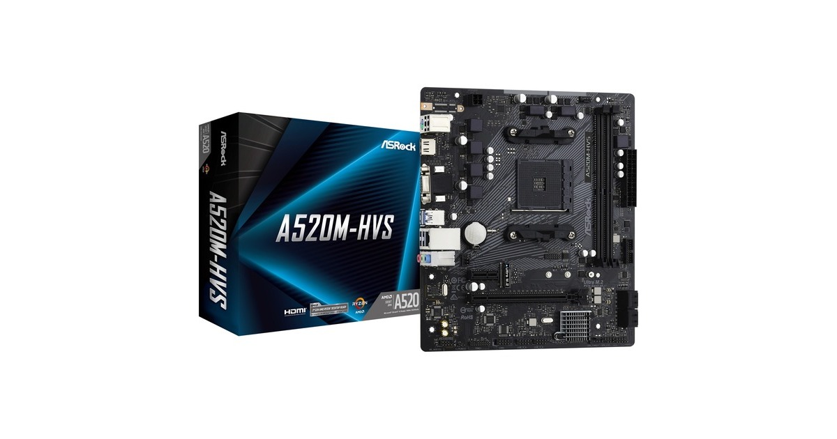 ASRock A520M-HVS AMD A520 Zócalo AM4 micro ATX, Placa base AMD