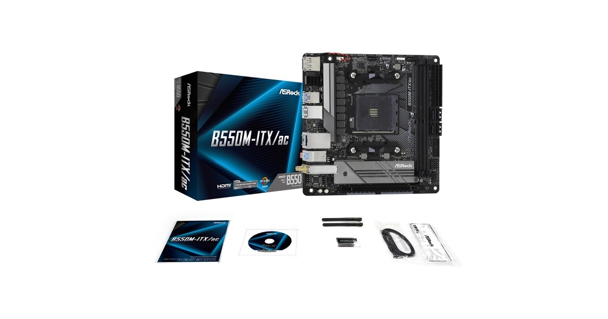 ASRock B550M-ITX/ac AMD B550 Zócalo AM4 mini ITX, Placa base negro