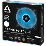 ARCTIC P12 PWM PST RGB 0dB Carcasa del ordenador Ventilador 12 cm Negro, Blanco 1 pieza(s) negro/Transparente, Ventilador, 12 cm, 2000 RPM, 48,8 cfm, 82,91 m³/h, Negro, Blanco