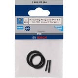 Bosch Juego de anillo de retención y pasador, para dado PRO Impact 1/4", Copia de seguridad negro
