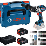 Bosch Tool set GSB 18V-110 C with 2 batteries 5.0Ah, charger and bit set (0 615 A50 0E0), Kit de herramientas en caja