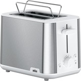 Braun HT 1510 8 2 rebanada(s) 900 W Acero inoxidable, Blanco, Tostadora acero fino/blanco, 2 rebanada(s), Acero inoxidable, Blanco, Plástico, Acero inoxidable, 900 W