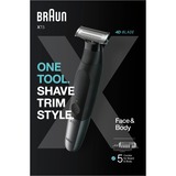 Braun XT5100 Negro, Cortapelo para barba negro/Plateado, Mojado y seco, Batería, Negro