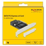 DeLOCK 90498 tarjeta y adaptador de interfaz Interno SATA, Tarjeta de interfaz PCIe, SATA, 6 Gbit/s, SATA