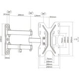 Digitus DA-90357 soporte para TV 106,7 cm (42") Negro, Soporte de pared negro, 48,3 cm (19"), 106,7 cm (42"), 75 x 75 mm, 200 x 200 mm, -15 - 15°, Negro