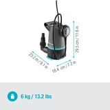 GARDENA Bomba sumergible para agua limpia/agua sucia 20000 BASIC, Bombas presión e inmersión gris/Negro