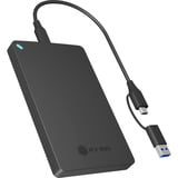 ICY BOX IB-201T-CU31 Caja externa para unidad de estado sólido (SSD) Negro 2.5", Caja de unidades negro, Caja externa para unidad de estado sólido (SSD), 2.5", Serial ATA II, Serial ATA III, 6 Gbit/s, Conexión USB, Negro