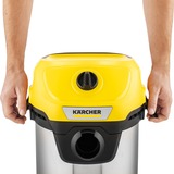 Kärcher WD 3 S V-17/4/20 17 L Aspiradora de tambor Seca y húmeda 1000 W Bolsa para el polvo, Aspiradora en húmedo y en seco amarillo/Acero fino, 1000 W, Aspiradora de tambor, Seca y húmeda, Bolsa para el polvo, 17 L, Filtrado