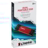 Kingston Dual Portable 2 TB, Unidad de estado sólido rojo/Negro