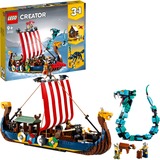 LEGO 31132 Creator Barco Vikingo y Serpiente Midgard, Juguete 3en1, Juegos de construcción Juguete 3en1, Juego de construcción, 9 año(s), Plástico, 1192 pieza(s), 1,84 kg