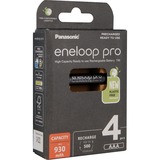 Panasonic Eneloop Pro Batería recargable AAA Níquel-metal hidruro (NiMH) negro, Batería recargable, AAA, Níquel-metal hidruro (NiMH), 4 pieza(s), 930 mAh, Negro