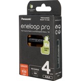 Panasonic Eneloop Pro Batería recargable AAA Níquel-metal hidruro (NiMH) Batería recargable, AAA, Níquel-metal hidruro (NiMH), 4 pieza(s), 930 mAh, Negro