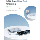 UGREEN PB773 MagFlow 10.000mAh 25W, Banco de potencia plateado