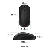Zowie U2-DW ratón Juego mano derecha RF inalámbrico 3200 DPI, Ratones para gaming negro, mano derecha, RF inalámbrico, 3200 DPI, Negro