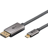 goobay Cable adaptador USB, conector USB-C > conector DisplayPort, 4K 60Hz negro/Plateado