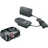 Bosch 1 600 A02 625 cargador y batería cargable Juego de cargador y baterías, Conjunto negro, Juego de cargador y baterías, 2,5 Ah, 18 V, Bosch, Negro, 2 A