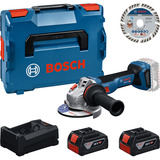 Bosch Tool set GWS 18V-11 S with 2x GBA 5.0Ah batteries, GAL charger, and 125 mm cutting disc (0 615 A50 0E6), Kit de herramientas en caja