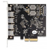 DeLOCK Tarjeta PCI Express x4 a 1 x USB Type-C + 4 x USB Tipo-A, Tarjeta de interfaz 