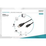 Digitus Cable de conexión USB 2.0 USB-A (conector) > Micro-USB (conector) negro
