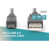 Digitus Cable de conexión USB 2.0 USB-A (conector) > Micro-USB (conector) negro