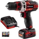 EINHELL Atornillador inalámbrico TE-CD 12/1 Li, 12Volt, Taladro/destornillador rojo/Negro