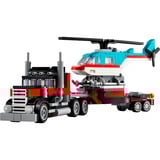 LEGO Camión Plataforma con Helicóptero, Juegos de construcción Juego de construcción, 7 año(s), Plástico, 270 pieza(s), 383 g