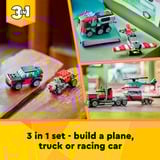LEGO Camión Plataforma con Helicóptero, Juegos de construcción Juego de construcción, 7 año(s), Plástico, 270 pieza(s), 383 g