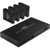 Lindy Splitter Extensor HDMI 4K60 de 4 Puertos, Splitter HDMI negro