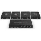 Lindy Splitter Extensor HDMI 4K60 de 4 Puertos, Splitter HDMI negro
