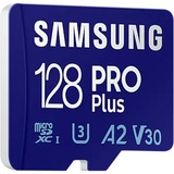 SAMSUNG PRO Plus 128 GB MicroSDXC UHS-I Clase 10, Tarjeta de memoria azul, 128 GB, MicroSDXC, Clase 10, UHS-I, 160 MB/s, 120 MB/s