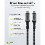goobay Cable USB4 Gen 3x2, conector USB-C > conector USB-C, 40Gbit/s negro/Gris