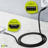 goobay Cable USB 2.0, conector USB-A > conector Micro-USB gris/Plateado