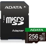 ADATA Speed Plus 256 GB MicroSDXC Clase 10, Tarjeta de memoria 256 GB, MicroSDXC, Clase 10, 180 MB/s, 160 MB/s, Class 3 (U3)