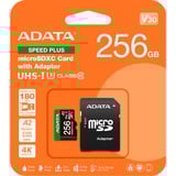 ADATA Speed Plus 256 GB MicroSDXC Clase 10, Tarjeta de memoria 256 GB, MicroSDXC, Clase 10, 180 MB/s, 160 MB/s, Class 3 (U3)